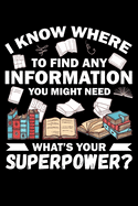 I Know Where To Find Any Information You Might Need What's Your Superpower?: Write Down Everything You Because You Are A Library Assistant And You Love What You Do. Remember Everything You Need To Do.