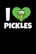 I Love Pickles Heart: Journal, College Ruled Lined Paper, 120 Pages, 6 X 9