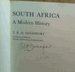 South Africa; a Modern History