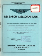 A Simplified Instrument for Recording and Indicating Frequency and Intensity of Icing Conditions Encountered in Flight Research Memorandum Rm No. E51e16