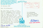 Post Card Tls Charles Watts to Peter Howard & Tom Goldwasser, February 16, 1987