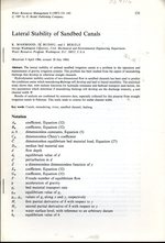 Lateral Stability of Sandbed Canals...