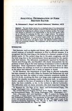 Analytical Determination of Form Friction Factor (Journal of Hydraulic Engineering)