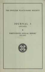 The English Place-Name Society Journal 5 (1972-1973) & Forty-Ninth Annual Report (1971-1972)