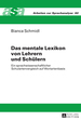 Das Mentale Lexikon Von Lehrern Und Schuelern