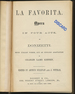 La Favorita. Opera in Four Acts...With Italian Words [By F. Jannetti] and an English Adaptation By C. L. Kenney