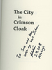 The City in Crimson Cloak, Inscribed By Asli Erdogan