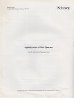 Hybridization of Bird Species By Grant, Peter R. and Grant, B. Rosemary