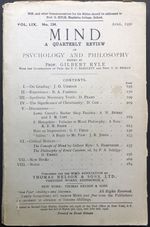 Mind, a Quarterly Review, Vol. Lix No. 234, April 1950