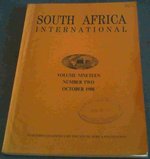 South Africa International: Volume Nineteen Number Two October 1988