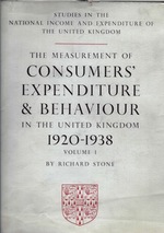 The Measurement of Consumers' Expenditure and Behaviour in the United Kingdom, 1920-1938, Volume 1 (Dust Jacket Only, No Book)