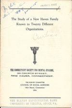 The Study of a New Haven Family Known to Twenty Different Organizations By Curtiss, W. Perry; Knight, Harry C.; McKeon, John J.; Slayton, L. Cary; Wolfe, Isaac; Davis, Otto W.