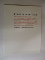 First Impressions. Printing in Cambridge, 1639-1989
