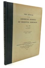 The Annual of the American Schools of Oriental Research, Vol. VIII, 1926-1927