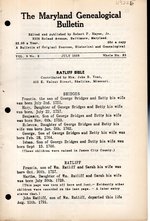 The Maryland Genealogical Bulletin: Volume 9, No.3: July, 1928, Whole Number 35