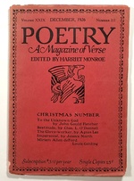 Poetry, a Magazine of Verse; December, 1926; Volume XXIX, Number III; Christmas Number