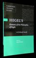 Hegel's Elements of the Philosophy of Right: a Critical Guide