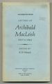 Letters of Archibald Macleish 1907-1982
