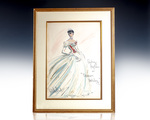 &#8220; Audrey Hepburn in Roman Holiday. &#8221; [Original Edith Head Signed Costume Sketch].