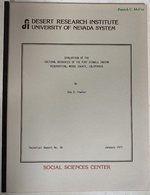 Evaluation of the Cultural Resources of the Fort Bidwell Indian Reservation Modoc County California