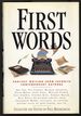 First Words: Earliest Writing From Favorite Contemporary Authors