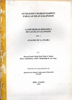 La Diversidad Biologica de las Islas Galpagos, Volume 1: Analisis De La Flora (Fundacion Charles Darwin par las Islas Galapagos)