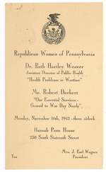 [Postcard]: 1942 Republican Women of Pennsylvania Lectures