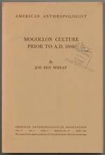 Mogollon Culture to a.D. 1000 [Issued as] Memoir No. 82, the American Anthropological Association