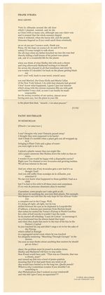 [Broadside]: Macaroni [and] in Memoriam