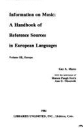 Information on Music: A Handbook of Reference Sources in European Languages