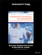 Information Technology for Management: On-Demand Strategies for Performance, Growth and Sustainability, 11th Edition Evaluation Copy