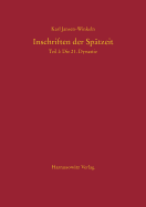 Inschriften Der Spatzeit: Teil I: Die 21. Dynastie. Sonderausgabe