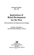 Institutions of rural development for the poor : decentralization and organizational linkages