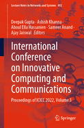 International Conference on Innovative Computing and Communications: Proceedings of ICICC 2022, Volume 3