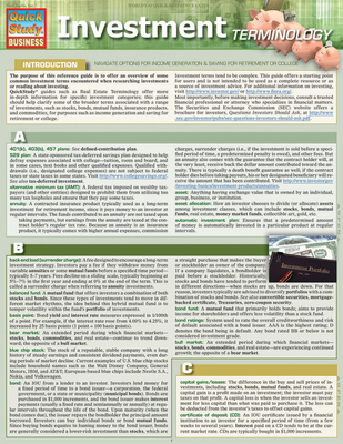 Investment Terminology - Wasilak, Debbie