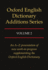 Oxford English Dictionary Additions Series: Volume 2
