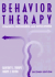 Behavior Therapy: Concepts, Procedures, and Applications