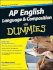 Ap English Language and Composition for Dummies