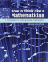 How to Think Like a Mathematician: a Companion to Undergraduate Mathematics