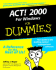 Act! 2000 for Windows for Dummies (for Dummies Series)