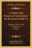 A Critical and Exegetical Commentary on the Book of Job V1: Together With a New Translation (1921)