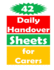 42 Daily Handover Sheets for Carers