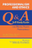 Professionalism and Ethics: Q & a Self-Study Guide for Mental Health Professionals