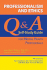 Professionalism and Ethics: a Q & a Self-Study Guide for Mental Health Professionals