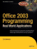 Office 2003 Programming: Real World Applications