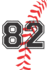 82 Journal: a Baseball Jersey Number #82 Eighty Two Notebook for Writing and Notes: Great Personalized Gift for All Players, Coaches, and Fans (White Red Black Ball Laces Print)