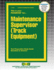 Maintenance Supervisor (Track Equipment)