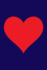 100 Page Blank Notebook-Red Heart on Navy Blue: Unruled; Unlined White Paper; 6" X 9"; 15.2 Cm X 22.9 Cm; 50 Sheets; Page Numbers; Table of Contents; Diary; Journal; Glossy Cover; Love; Luv