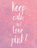 Keep Calm and Love Pink: Pink Glitter Effect Composition Notebook for Teen Girls, Large Size-Letter, Wide Ruled (Glitter Notebook)