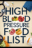 High Blood Pressure Food List